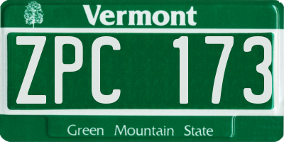 VT license plate ZPC173
