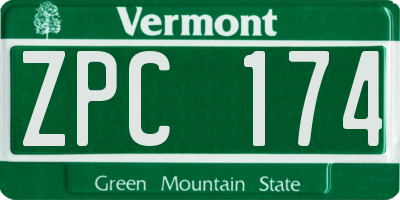 VT license plate ZPC174