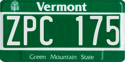 VT license plate ZPC175
