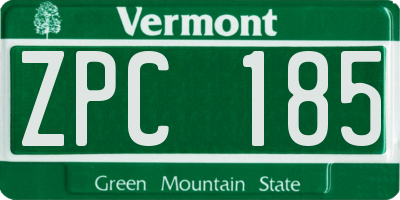 VT license plate ZPC185