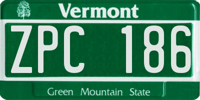 VT license plate ZPC186