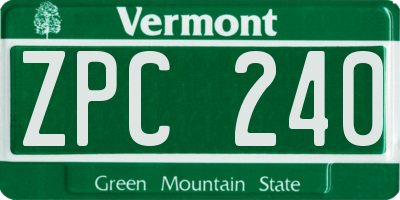 VT license plate ZPC240