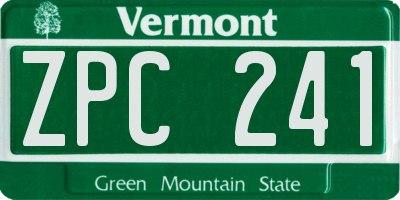 VT license plate ZPC241