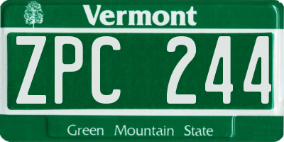 VT license plate ZPC244