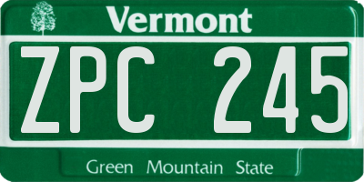 VT license plate ZPC245