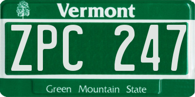 VT license plate ZPC247