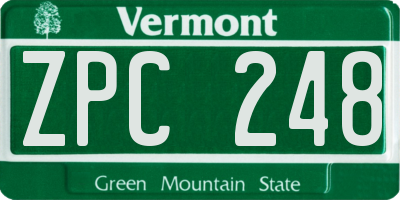 VT license plate ZPC248
