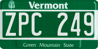 VT license plate ZPC249