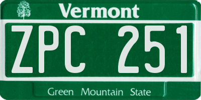 VT license plate ZPC251