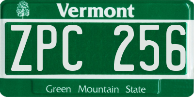 VT license plate ZPC256