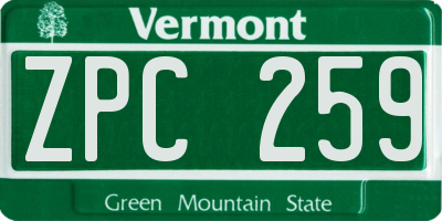 VT license plate ZPC259