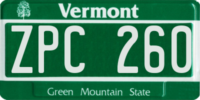VT license plate ZPC260