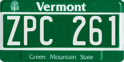 VT license plate ZPC261