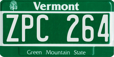 VT license plate ZPC264