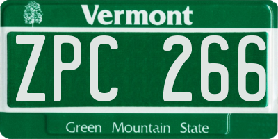 VT license plate ZPC266