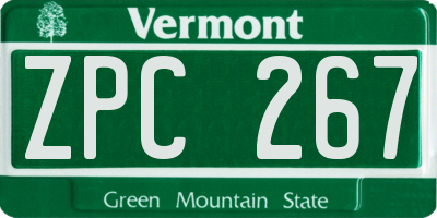 VT license plate ZPC267