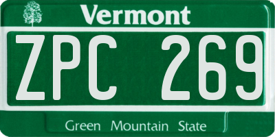 VT license plate ZPC269