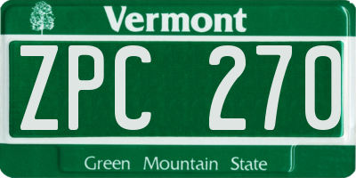 VT license plate ZPC270