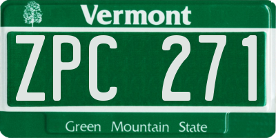 VT license plate ZPC271