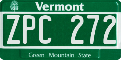 VT license plate ZPC272