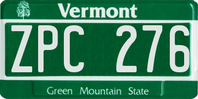 VT license plate ZPC276