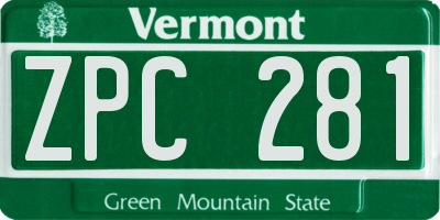 VT license plate ZPC281
