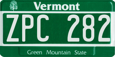 VT license plate ZPC282