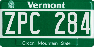 VT license plate ZPC284
