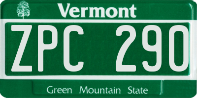 VT license plate ZPC290