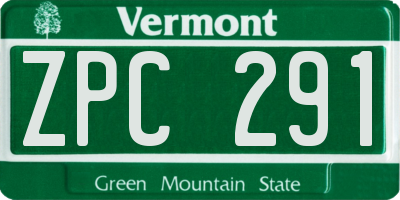 VT license plate ZPC291