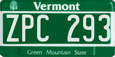 VT license plate ZPC293
