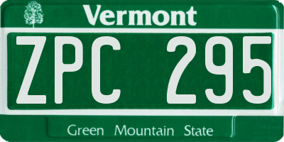 VT license plate ZPC295