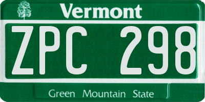 VT license plate ZPC298