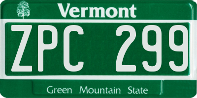 VT license plate ZPC299