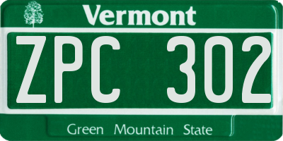 VT license plate ZPC302