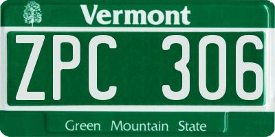 VT license plate ZPC306