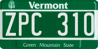 VT license plate ZPC310