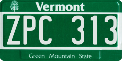 VT license plate ZPC313