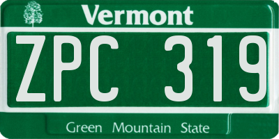 VT license plate ZPC319