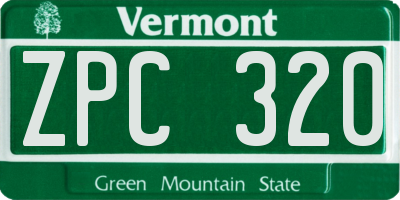 VT license plate ZPC320