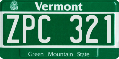 VT license plate ZPC321