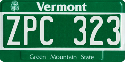 VT license plate ZPC323