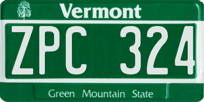 VT license plate ZPC324