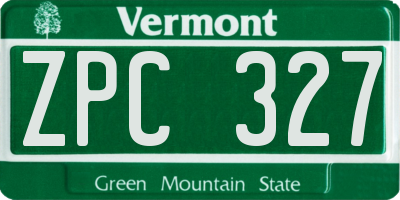 VT license plate ZPC327