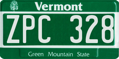 VT license plate ZPC328