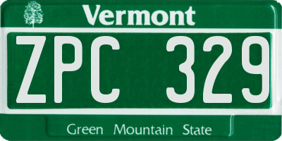VT license plate ZPC329