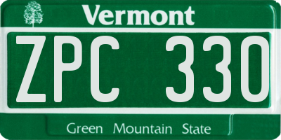VT license plate ZPC330