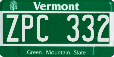 VT license plate ZPC332