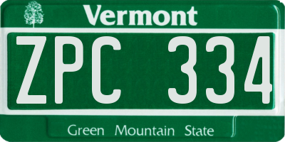 VT license plate ZPC334