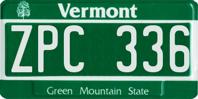 VT license plate ZPC336